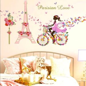 Butterfly girl print wall stickers